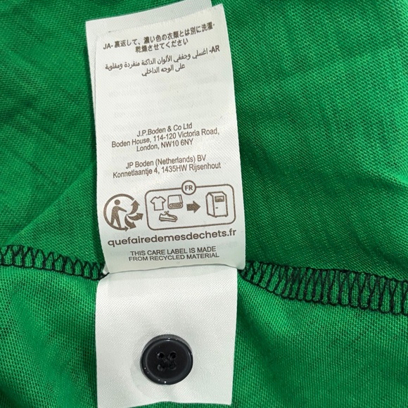 Boden Bee Tulip Sprig Button Front Jersey Mini Dress - Picture 8 of 9